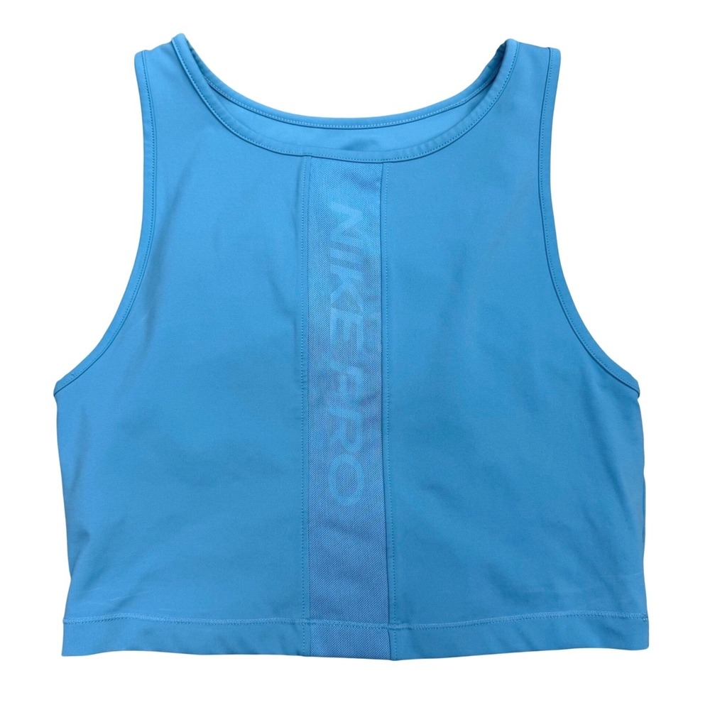 Nike Pro Dri-FIT Cropped Tank Top Womens Size S Blue Active Gym Yoga